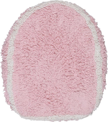 Home Weavers Allure Collection Toilet Lid Seat Cover, Elastic Edges, 100% Cotton Soft Universal Fit for Standard Oblong Round Elongated Bath Room Bowl Lids, Washable, 18"x18" Toilet Lid Cover, Pink