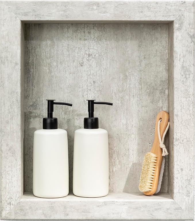 Palisade 17.5 in x 15.5 in Vinyl Shower Niche Wind Gust/Urban Coast | Waterproof Shower Insert