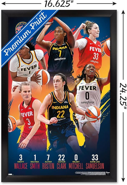 Trends International WNBA Indiana Fever -Team 24 Wall Poster, 22.4L x 14.7W, Black Framed Version