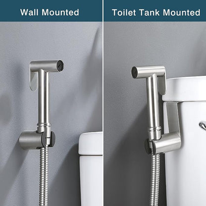 Bidet Sprayer for Toilet, Handheld Sprayer Kit, Cloth Diaper Sprayer Set - Stainless Steel - Vintage Style (Brushed Nickel)