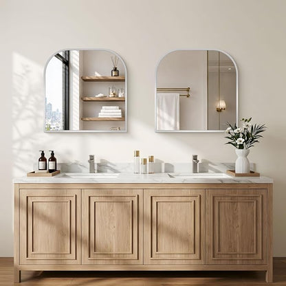 COFENY Bathroom Mirror, 30x30 inch Silver Square Wall Mounted Mirror with Thin Frame, Bathroom Vanity Mirrors for Over Sink, Entryway, Living Room, Bedroom