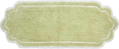 Home Weavers Allure Collection 100% Cotton Tufted Bathroom Rug, Soft and Absorbent Bath Rugs, Non-Slip Bath Carpet, Machine Wash Dry Bath Mats for Bathroom Floor, 21"x54" Runner, Green