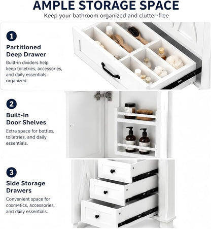 Bellemave 36" Bathroom Vanity with Sink, Bathroom vanities, Grey Bathroom Vanity with Drawers, Sink Cabinet, White, 36"