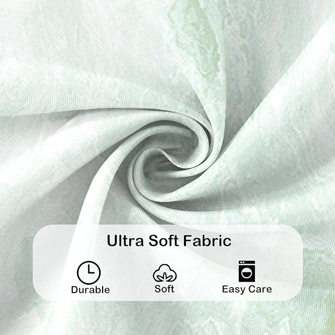 Sage Green Shower Curtain Marble Texture for Bathroom, Polyester Fabric Cloth Waterproof Bathroom Home Decor, 72x72 Inch