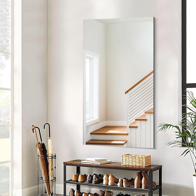 CILIBER Frameless Mirror, 30x55 Rectangle Bathroom Mirrors for Wall, Large Frameless Vanity Mirror Over Sink with Polished Edge, 3mm Tempered Glass, Hangs Horizontally or Vertically