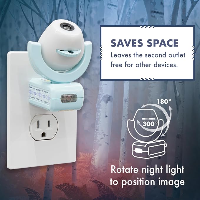 Projectables Disney Frozen Night Light with Dusk to Dawn Sensor | Princess Room Décor, Plug In Night Light for Kids Room, Children's Bedroom, and Nursery, UL Listed, Energy Efficient