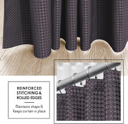 Clara Clark Purple Shower Curtain - Hotel Quality Waffle Fabric Bath Curtain 72x72, Heavy Duty Waterproof Shower Curtains for Bathroom