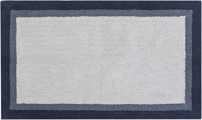 Madison Park Amherst Tufted Bath Rug Cotton Non-Slip, 27 x 45, Navy | Quick Dry, Ultra Soft, Pile, Machine Washable, Absorbent, OEKO-TEX Certified
