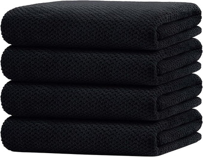 HOMEXCEL 4PK Bath Towel Set, 30x60 in, Absorbent Large Towels for Bathroom | Ultra Soft, Lightweight, Quick Dry Towels for Pool, Beach, Swim, Yoga, SPA, Black