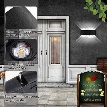 Kawell 10W Waterproof Modern Wall Sconces LED Wall Light Up Down Aluminum Wall Lamp LED Indoor Outdoor for Bedroom Living Room Bathroom Porch Stairs Hotels Garden Pathway, Black 6000K