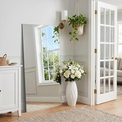 KOCUUY Frameless Full Length Mirror, 60"x28" Bathroom Mirror for Over Sink, Upgraded Shatterproof, Large Rectangle Full Body Mirror for Bedroom, Living Room, Entryway, Hang Horizontal/Vertical