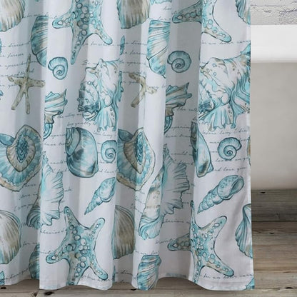 Greenland Home Fashions Fabric Sensations Shower Curtain, Stylish Bathroom Decor, Machine Washable, 72 inches x 72 inches, Cruz Coastal White
