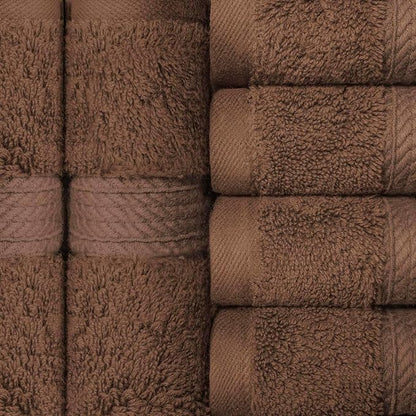 Superior Egyptian Cotton Plush & Absorbent, Face Towel Set of 6, Chocolate | Quick Dry, Soft Luxury Towel Set, Bath Essentials for Bathroom, Guest Bath, Spa, 2 Piece Face, Madeline Towels
