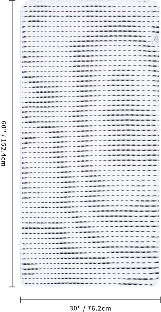 POLYTE 430 GSM Poly Blend Microfiber Quick Dry Waffle Bath Towel, 30x60 in | 4 Pack, Oversize, Lint Free, Body Towel