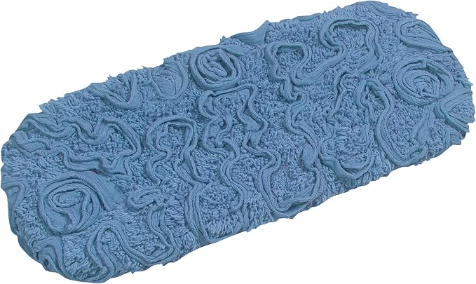 Home Weavers Bell Flower Toilet Tank Lid Cover – 10"x22", 100% Cotton, Tufted, Soft & Absorbent, Non-Slip, Machine Washable Bathroom Décor, Sky Blue