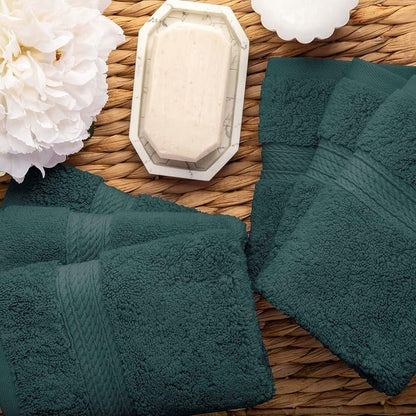 Superior Egyptian Cotton Plush & Absorbent, Face Towel Set of 6, Teal | Quick Dry, Soft Luxury Towel Set, Bath Essentials for Bathroom, Guest Bath, Spa, 2 Piece Face, Madeline Towels