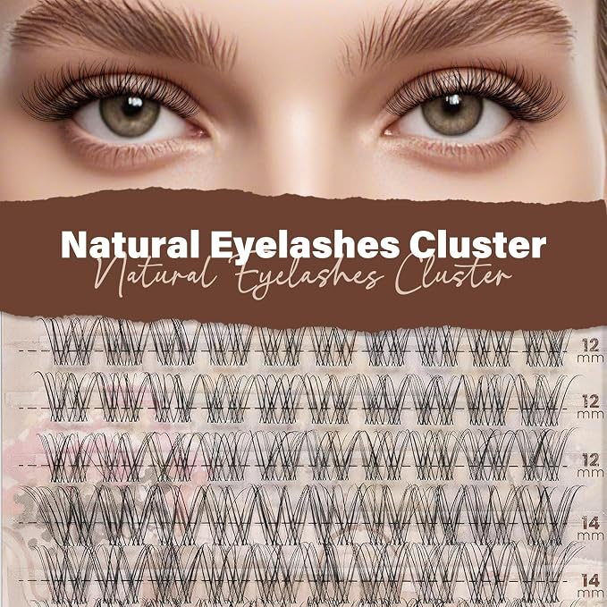 JMS&JMS Venus Lash Clusters Natural Eyelash Clusters Invisible Band | Velour Lashes Natural Lash Clusters Super Thin Band Reusable Soft & Comfortable(Flora,8-18mix-C)