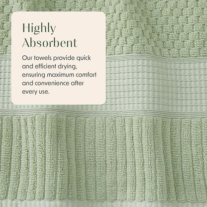 2 Pack Oversized Bath Towels 100% Cotton | Sage Towels | Oeko‑TEX Standard 100 | Soft & Absorbent, Quick‑Dry | Trinity Collection - Sage Green