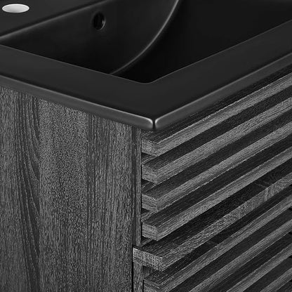 Modway Render 24" Bathroom Vanity with Sink in Charcoal Black