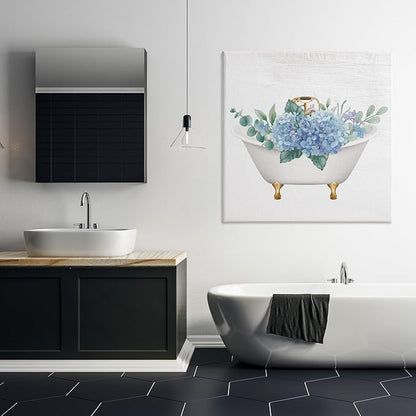 Stupell Industries Chic Bathtub Hydrangea Blossoms Canvas Wall Art, Design by Lil' Rue | Stupell Industries | 36 x 36 Inches, Easy to Hang and Sturdy, Made in USA, by Lil' Rue
