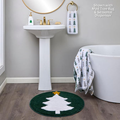 SKL Home Christmas/Winter Multi Trees Bath Towel, 100% Cotton, Multi | 500 GSM. Soft & absorbent. Reversible jacquard pattern. Great for holiday gifting.
