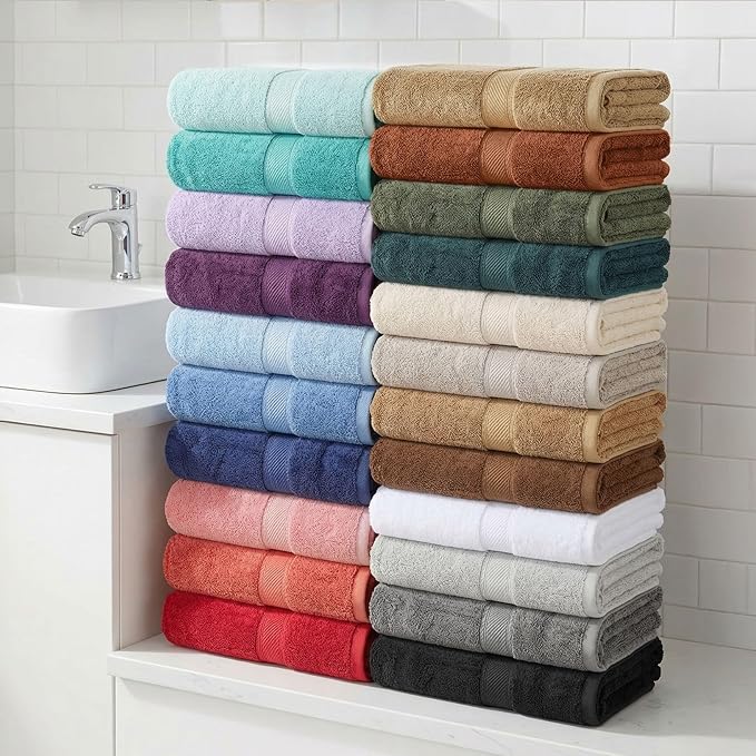 SUPERIOR Egyptian Cotton Ultra Plush & Absorbent, 6 Piece Set, Rust | Quick Dry, Soft Luxury Towel Set, Bath Essentials, Guest Bath, Spa, 2 Bath, 2 Hand, 2 Face Towels, Madeline Towels