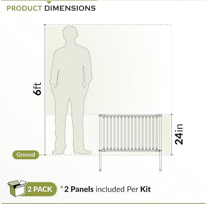 Zippity 24in Zurich Fence Kit, Poly-Steel DIY No Dig Kit | 24inH x 36inW, Black, 2 Panels, Small Dog Fence, ZP19086