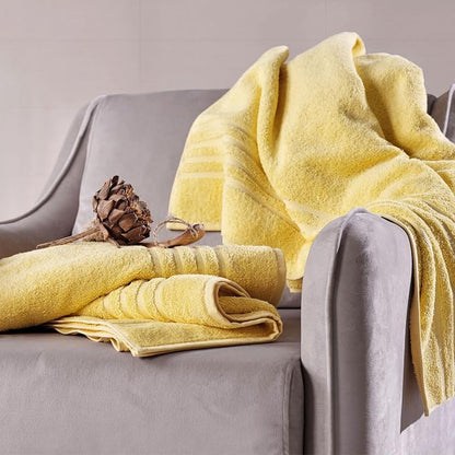 Hawmam Linen Jumbo Large Bath Sheets Towels 2 Pack Soft and Absorbent, Premium Quality 100% Cotton Towels (Yellow, Bath Sheet)