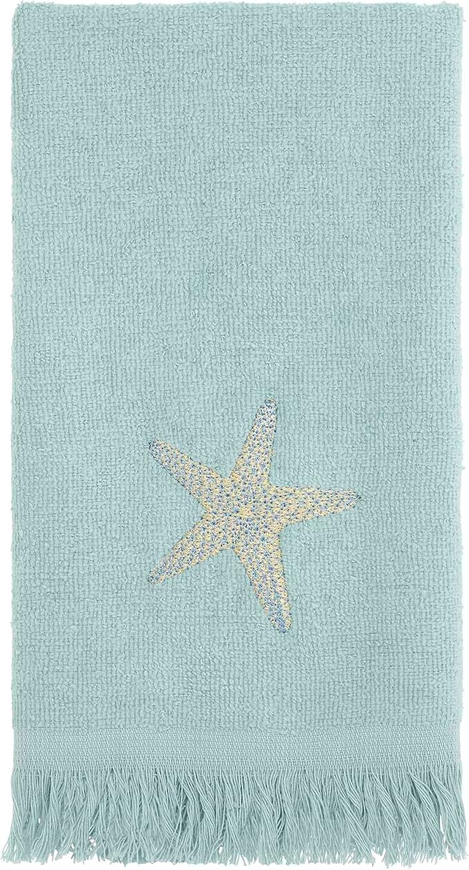 Avanti Linens - 3pc Towel Set, Soft & Absorbent Cotton, Coastal Home Decor (By The Sea Collection, Mineral)