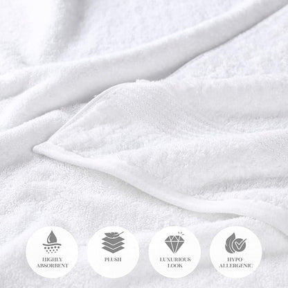 Superior Egyptian Cotton 10-Piece Face Towel Set , Small Towels For Facial, Spa, Quick Dry, Absorbent Towels, Bathroom Accessories, Guest Bath, Home Essentials, Washcloth, Airbnb, White