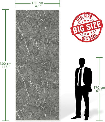 Marble Peel and Stick Waterproof Wall Paneling, 118" x 47" Bardiglio Grey Matte Finish Self-Adhesive Backsplash Tile Vinyl Wall Panel for Kitchen Bathroom Wall Decor, Covers 38.75 Sq. Ft.