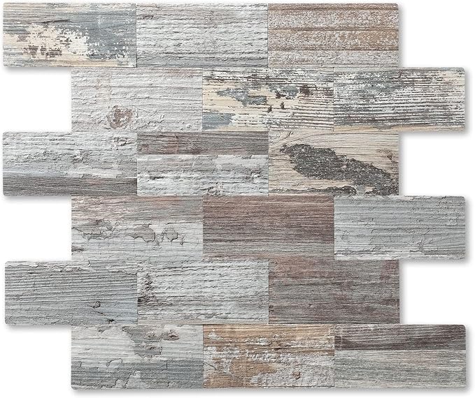 2026 New Upgrade Peel and Stick Backsplash Tile, Peel and Stick 11.34" X 11.57" Wall Tile for Kitchen, Bathroom, Fireplace, Laundry (Nature Light, 20 Packs)