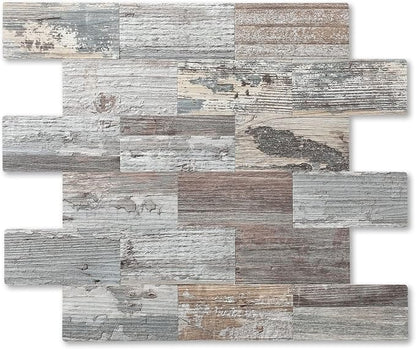 2026 New Upgrade Peel and Stick Backsplash Tile, Peel and Stick 11.34" X 11.57" Wall Tile for Kitchen, Bathroom, Fireplace, Laundry (Nature Light, 20 Packs)