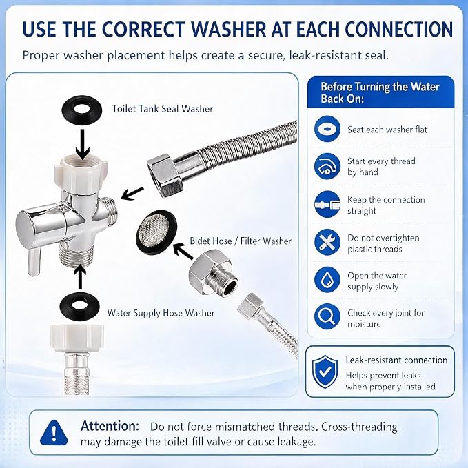 Bidet T Adapter with Shut off Valve,Solid Brass T Valve for Bidet Toilet 7/8” X 7/8” X 1/2”or 3/8”,Tee Connector Bidet Attachment for Toilet
