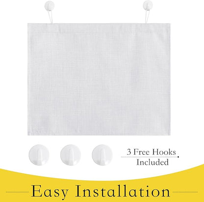 NICETOWN Sidelight Door Curtains for Small Windows, Room Darkening Sides Shades Heavy Duty Faxu Linen Door Blinds Privacy for Classroom Window, 1 Panel, Greyish White, W10 x L35
