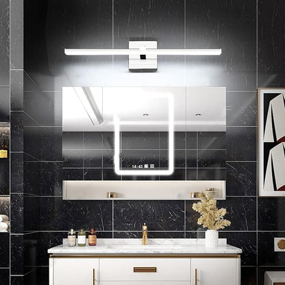 24 inch Chrome Vanity Lights for Bathroom Modern Bathroom Light Fixtures Over Mirror 18W LED Vanity Lights 6000K Cool White