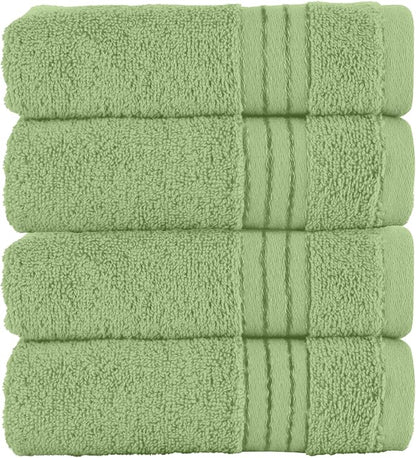 Elegant Comfort Premium Turkish Cotton 4 Pack Hand Towel Set - 16 x 28 inch, Luxurious Hotel Spa Quality 100% Turkish Cotton 4PC Hand Towel Set - Highly Absorbent - Soft Bathroom Towels, Sage