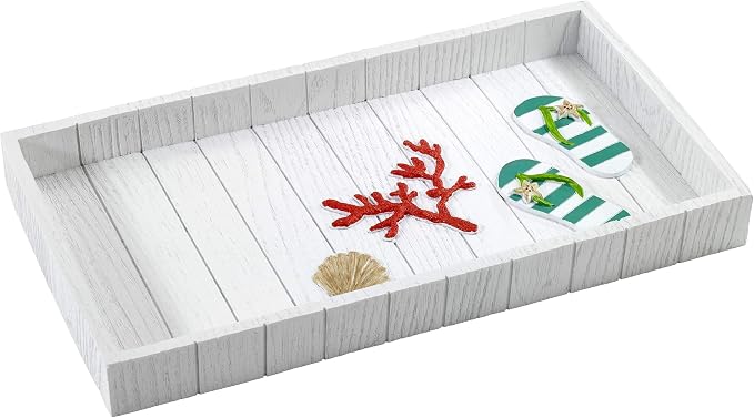 Avanti Linens - Vanity Tray, Decorative Countertop Organizer, Beach Inspired Bathroom Accessories (Beach Mode Collection)