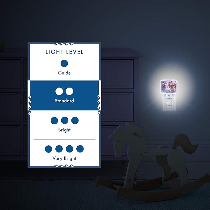 Disney Frozen Plug in Night Light with Dusk to Dawn Sensor, Wrap Shade | Plug-in, Dusk to Dawn, Girls Bedroom Decor, UL-Listed, Ideal for Nursery, Bathroom, 46276