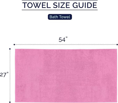 Elegant Comfort Premium Turkish Cotton 2 Pack Bath Towel Set - 27 x 54 inch, Luxurious Hotel Spa Quality 100% Turkish Cotton 2PC Bath Towel Set - Highly Absorbent - Soft Bathroom Towels, Light Pink