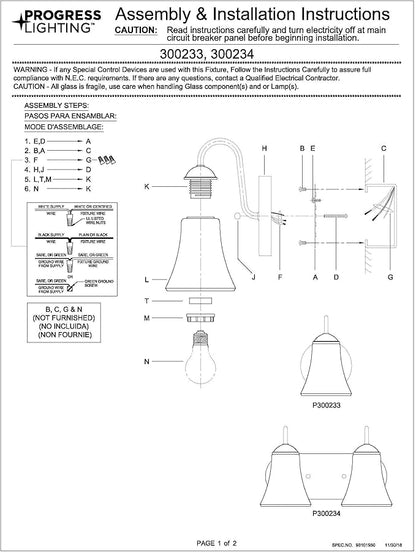 Progress Lighting Classic Collection 1-Light Etched Glass Traditional Bath Vanity Light Matte Black
