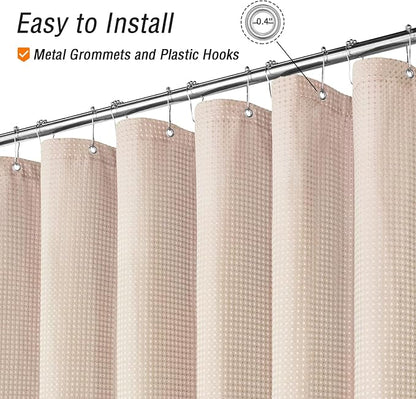 Small Stall Blush Pink Fabric Shower Curtain, 36 x 72 | Narrow Half Cloth-Textured Shower Curtain for Bathroom, Water Repellent, Machine Washable