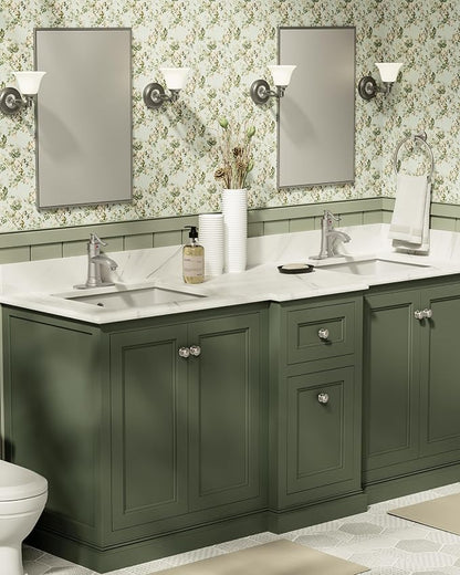 Brushed Nickel Bathroom Faucet Brass Single Handle Bathroom Sink Faucets | Single Hole Farmhouse Faucet Vanity Lavatory RV with Overflow Pop Up Drain Mixer Tap Commcercial Rustic by BATHLAVISH
