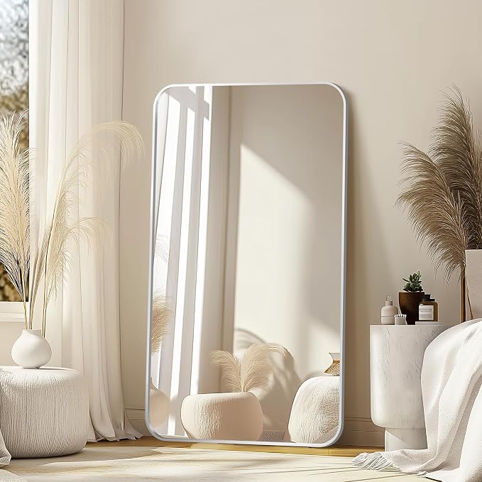 Bathroom Vanity Mirror, Silver Framed Mirror for Over Sink, 50x30 | HD glass, distortion-free for makeup and grooming, Sturdy frame, all mounting hardware, hangs horizontal or vertical