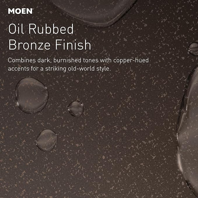 Moen Eva Oil-Rubbed Bronze Two-Handle High-Arc 8-Inch Widespread Bathroom Faucet with Drain Assembly, Valve Required, T6420ORB