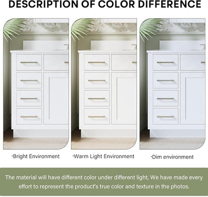 84-Inch Bathroom Vanity with Double Sinks W/ 4 Doors & 12 Drawers & 2 Flip Drawers, White Vanity W/Brushed Nickel Handles