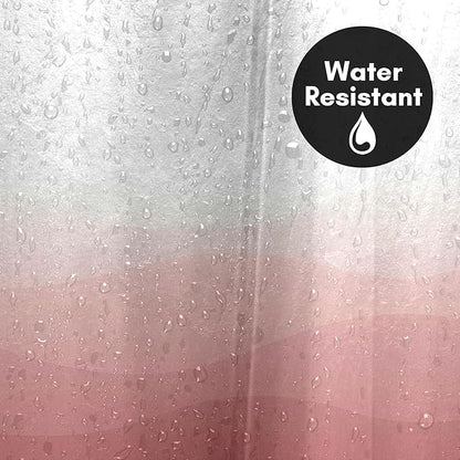 Americanflat 71x74 Wave Pink Ombre Shower Curtain - Water-Resistant Long Shower Curtain with Durable Grommets and 12 Hooks - 100% Polyester