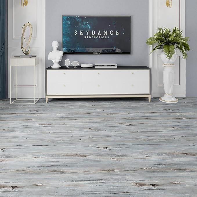 Lareko Peel and Stick Floor Tile, Waterproof Vinyl Plank Flooring | 36-Pack 54 Sq.Ft, Self-Adhesive Laminate Vinyl Tiles,Realistic Wood Grain for DIY Bathroom, Laundry Room & Rental Upgrades