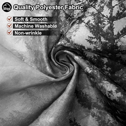 ORTIGIA 36x72 Misty Forest Stall Shower Curtain for Small Bathroom, Black and White Narrow Nature Woodland Shower Curtain Set with Hooks, Waterproof Fabric Fog Magic Home Bath Curtain