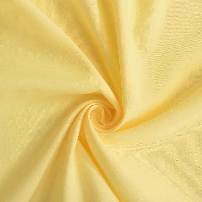 Homechoice Decor Bright Yellow Shower Curtain with 12 Buttonholes | Vintage Handcrafted Bow Tie Bath Curtain for Master Bathroom, Ruched Microfiber Bathroom Curtain, 72" W x 72" H (LQ-10)